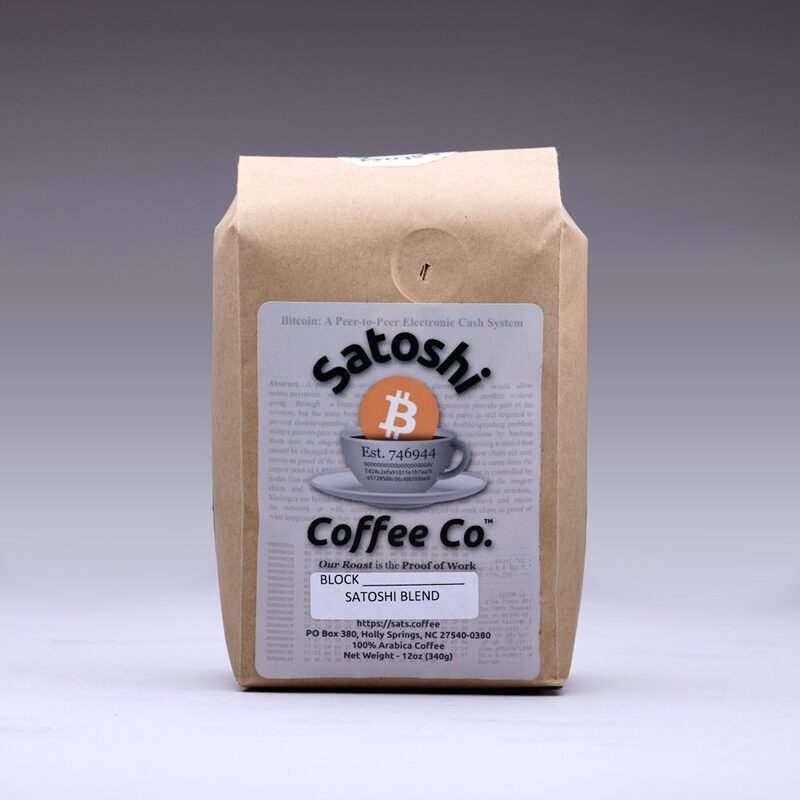 Satoshi's Blend coffee bag from Satoshi Coffee Co.