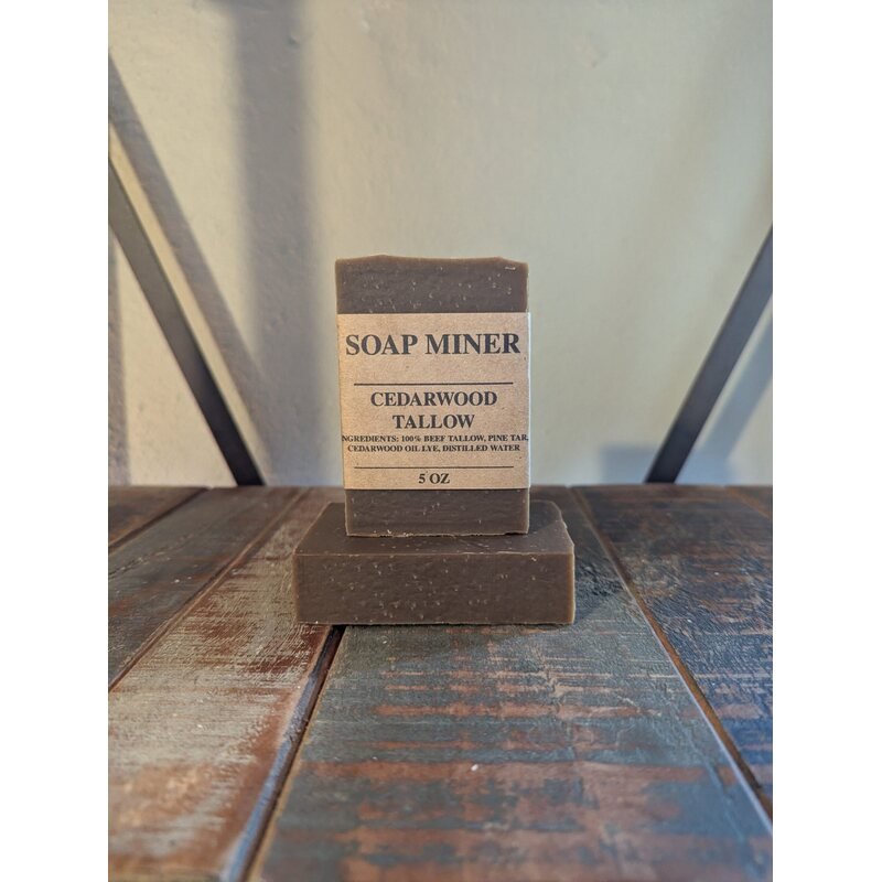Cedarwood tallow soap bar from SoapMiner